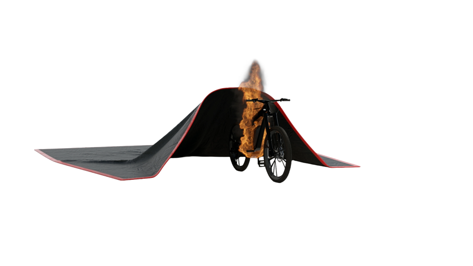 Bridgehill Extreme Fire Blanket Electric Bike Half Covered