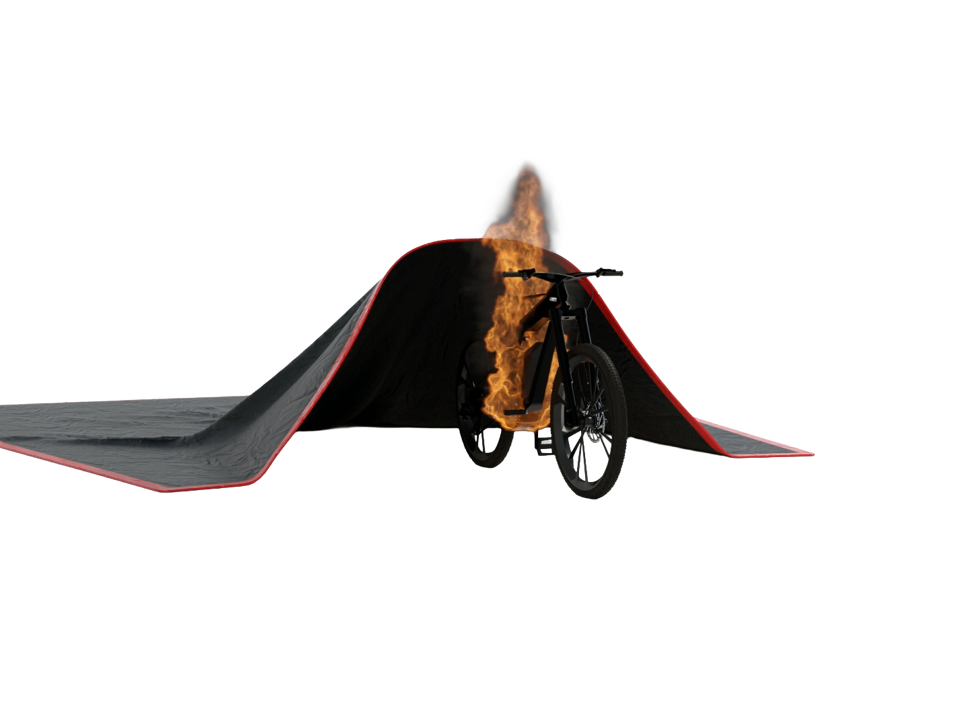 Bridgehill Extreme Fire Blanket Electric Bike Half Covered