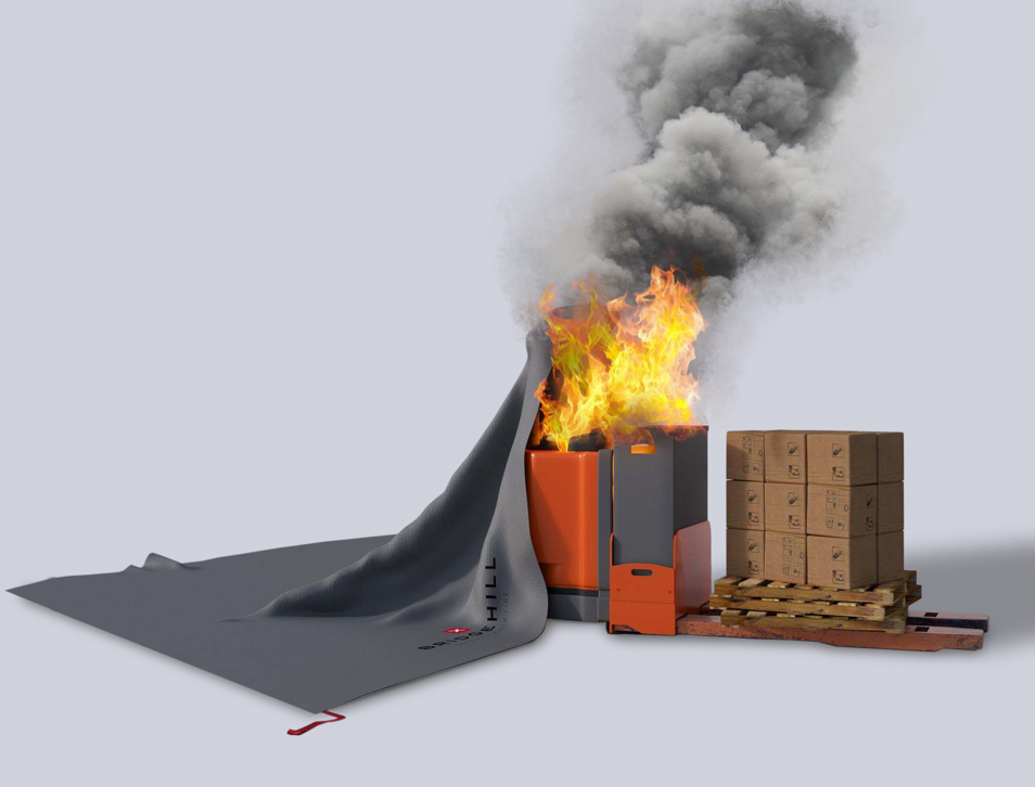 Bridgehill Forklift Fire Blanket_Warehouse fire 