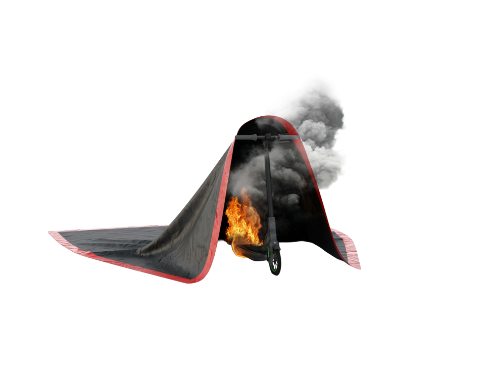 Extreme Fire Blanket E Scooter Half Covered (1)