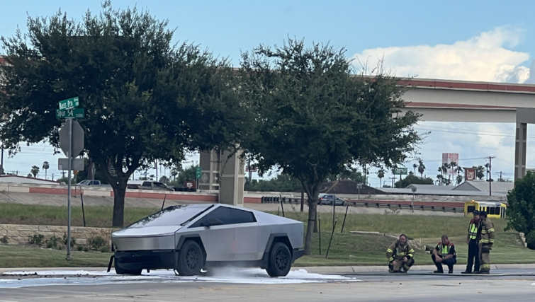 Tesla Cybertruck On Fire