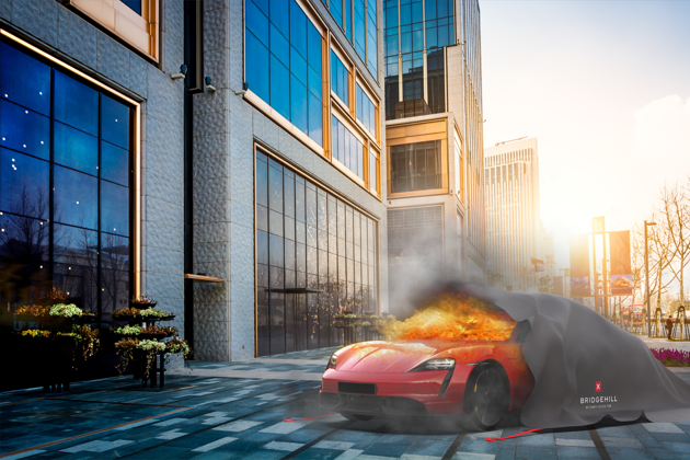 Bridgehill bilbrannteppe delvis dekket