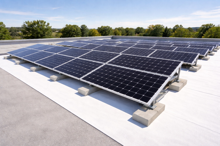 Bridgehill FireBlock membrane increases bifacial PV output through albedo effect