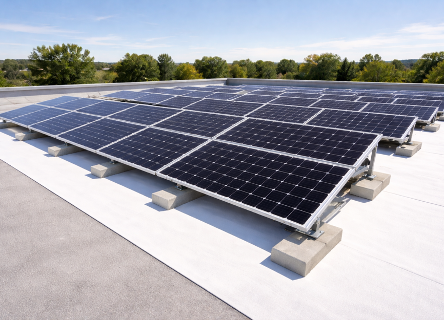 Bridgehill FireBlock membrane increases bifacial PV output through albedo effect