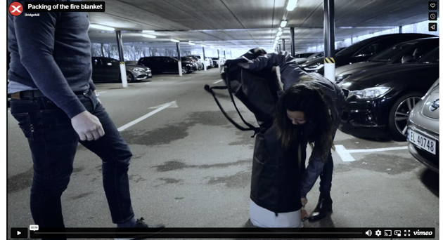 Pakking av brannteppe_Bridgehill brannteppe