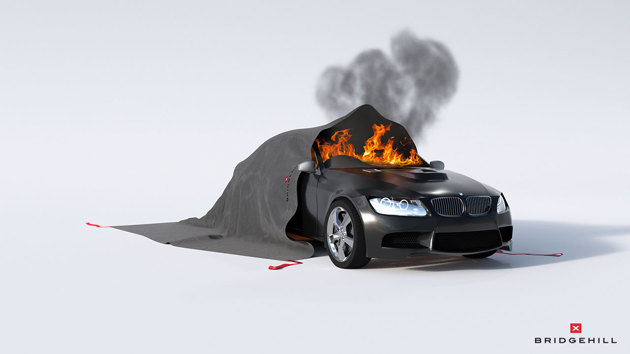 Bridgehill bilbrannteppe halvt dekket