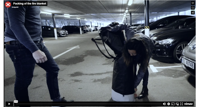 Bridgehill brannteppe - Pakking av brannteppe