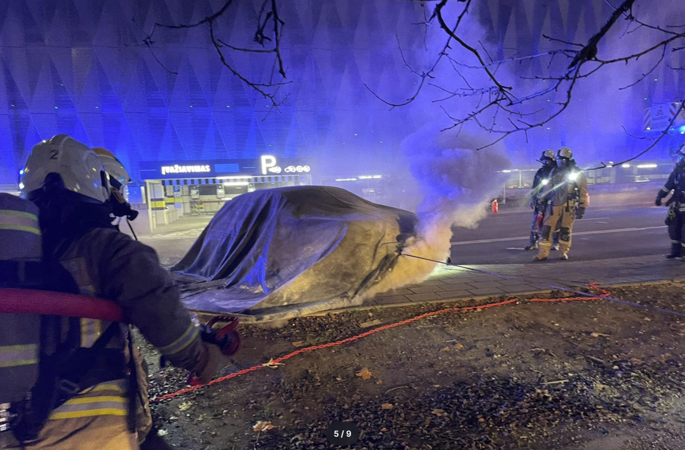 EV Fire In Vilnius Lithuania