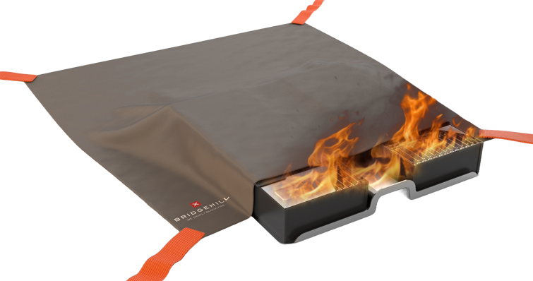 Lithium Fire Blanket Half Covered