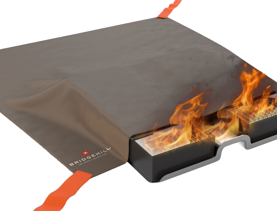 Lithium Fire Blanket Half Covered