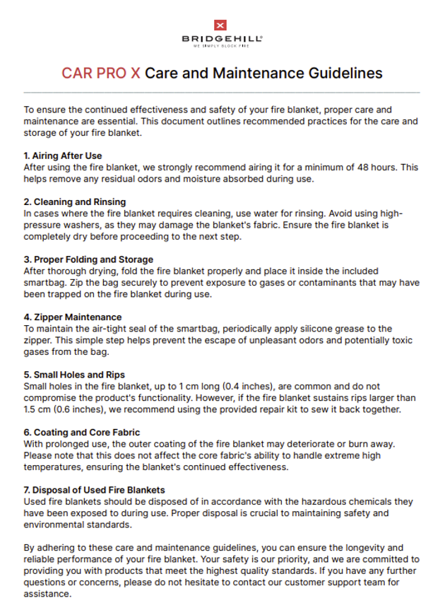 Retningslinjer for stell og vedlikehold_Bridgehill Car Pro X